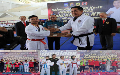 Karateka MTsN 1 Loteng Berjay pada Kejurda Kapolda NTB